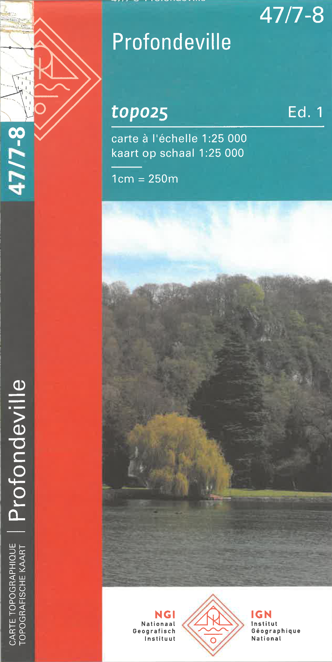 Online bestellen: Wandelkaart - Topografische kaart 47/7-8 Topo25 Profondeville | NGI - Nationaal Geografisch Instituut