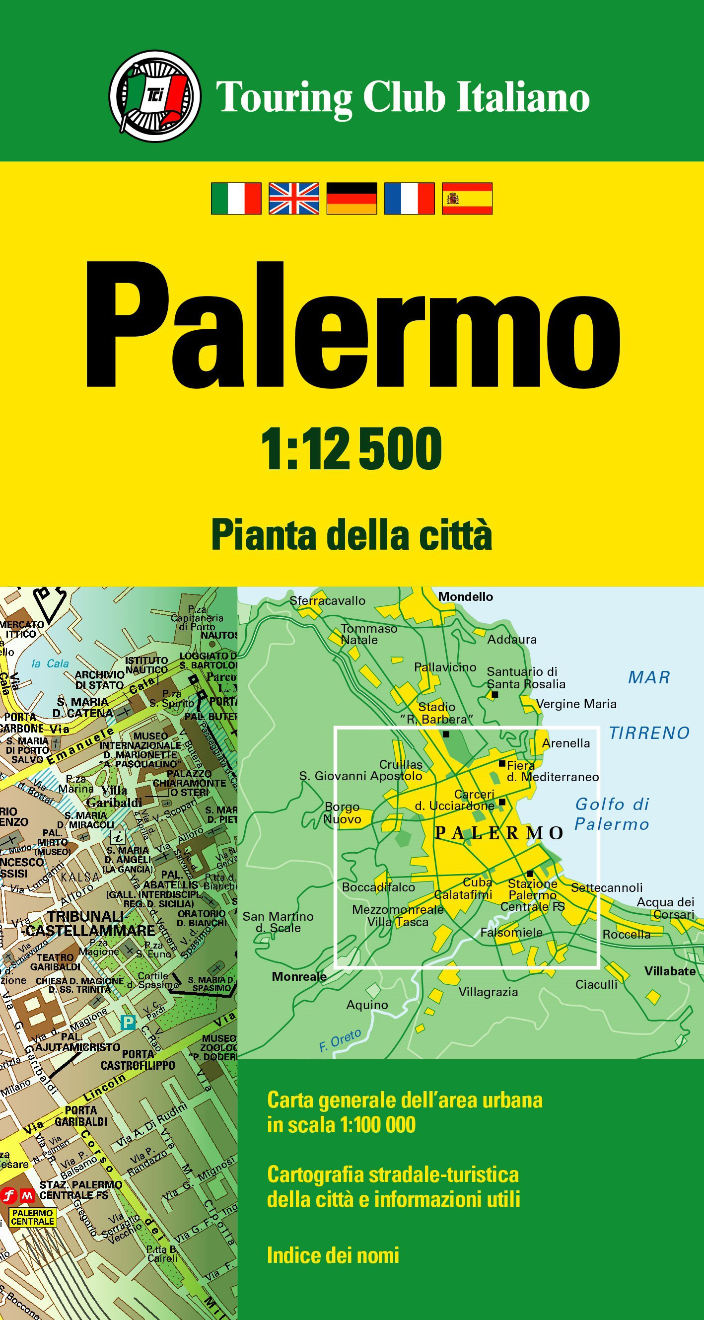 Online bestellen: Stadsplattegrond Palermo | Touring Club Italiano