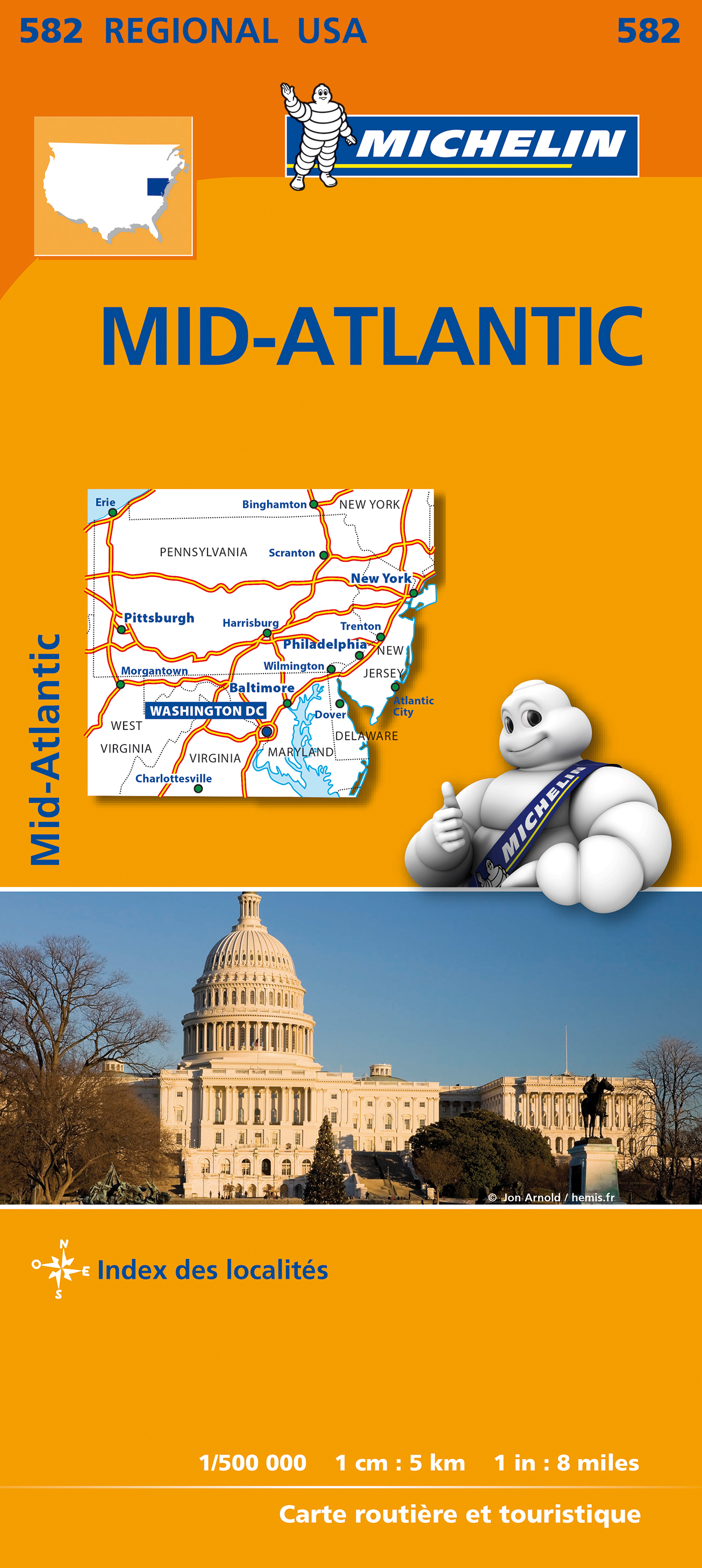 Online bestellen: Wegenkaart - landkaart 582 Mid Atlantic - Allegheny Highlands - noordwest USA | Michelin