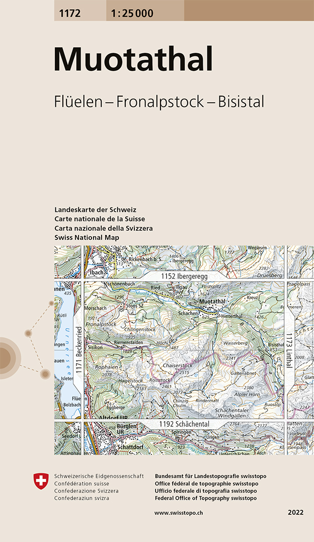 Online bestellen: Wandelkaart - Topografische kaart 1172 Muotathal | Swisstopo