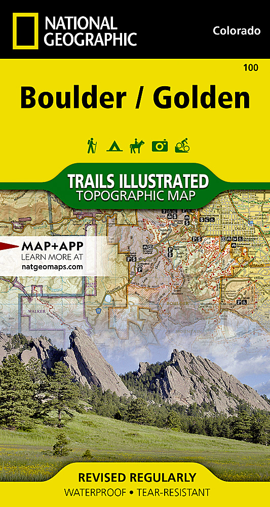 Online bestellen: Wandelkaart - Wegenkaart - landkaart 100 Boulder / Golden Trail map - USA | National Geographic