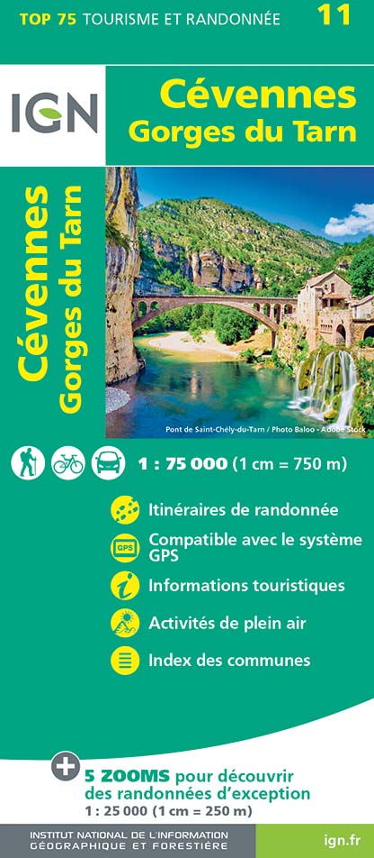 Online bestellen: Wandelkaart - Fietskaart 75011 Cevennes PRN - Gorges du Tarn | IGN - Institut Géographique National