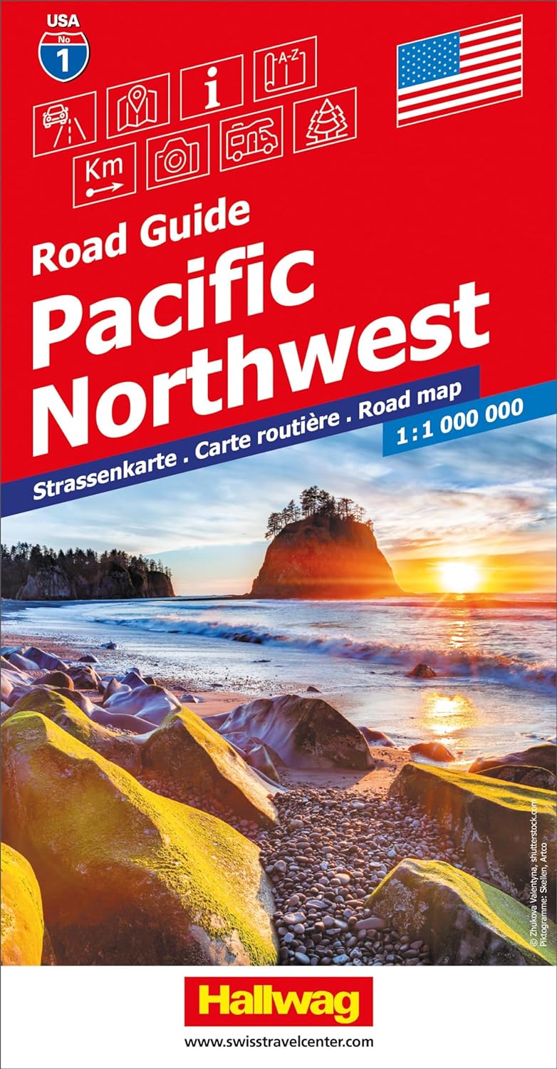 Online bestellen: Wegenkaart - landkaart 01 Pacific Northwest USA | Hallwag