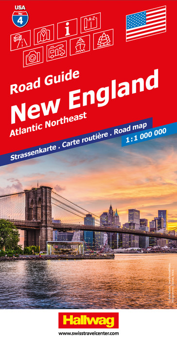 Online bestellen: Wegenkaart - landkaart 4 New England & Atlantic Noordoost USA | Hallwag