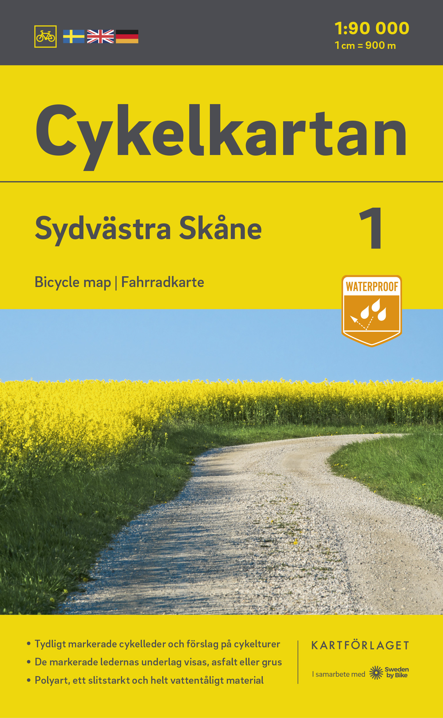 Online bestellen: Fietskaart 1 Cykelkartan Sydvästra Skåne - zuidwest Skane | Norstedts