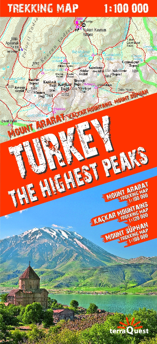 Online bestellen: Wandelkaart Trekking map Turkije - Turkey, the highest peaks | TerraQuest