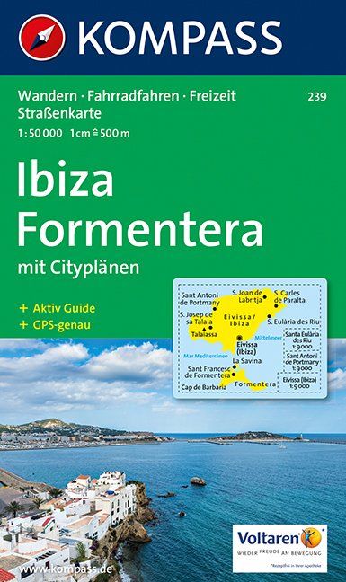 Online bestellen: Wandelkaart 239 Ibiza - Formentera | Kompass