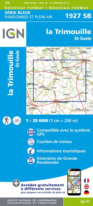 Online bestellen: Wandelkaart - Topografische kaart 1927SB La Trimouille | IGN - Institut Géographique National