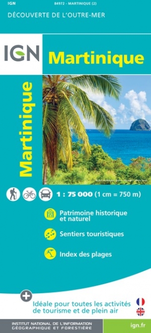 Online bestellen: Wandelkaart - Fietskaart 84972 Martinique | IGN - Institut Géographique National