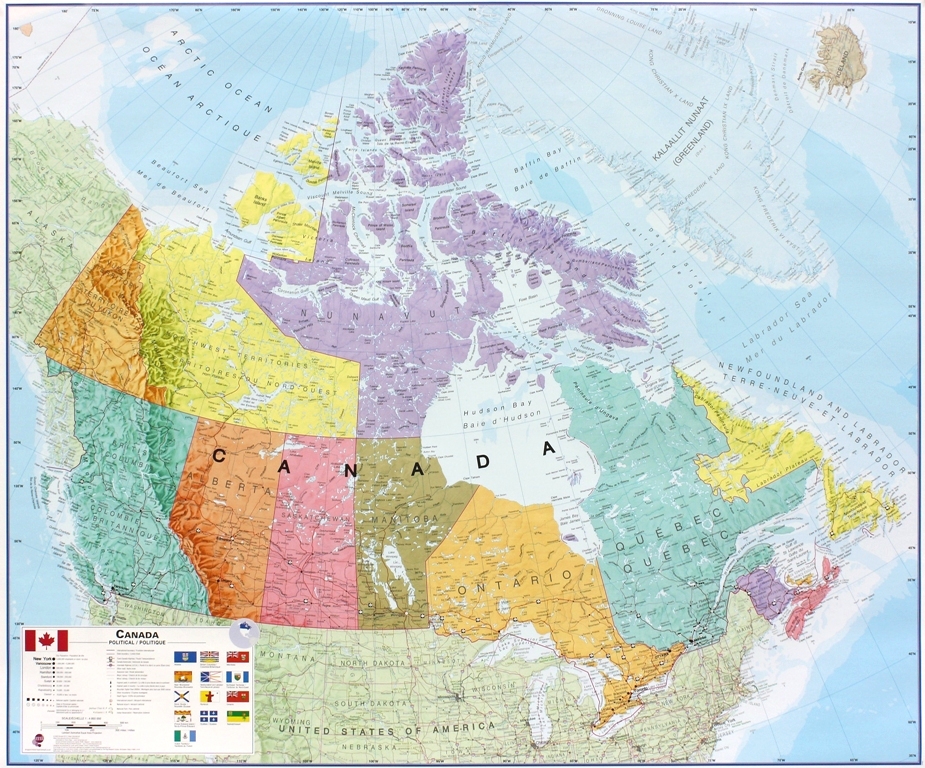 Online bestellen: Wandkaart Canada, 120 x 100 cm | Maps International