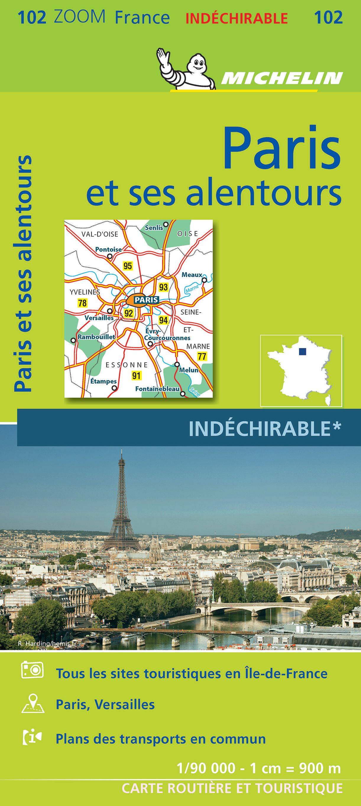 Online bestellen: Wegenkaart - landkaart - Stadsplattegrond 102 Paris et ses alentours | Michelin