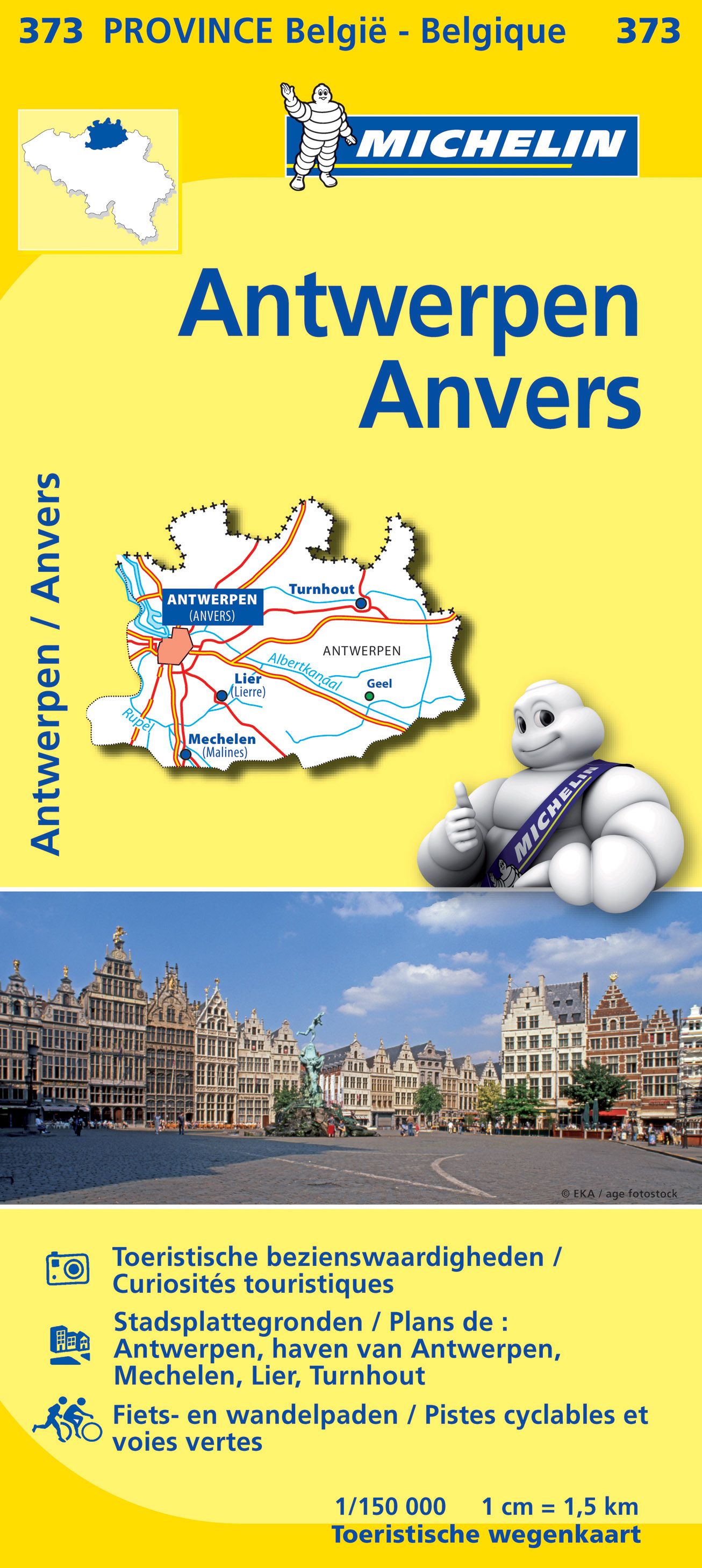 Online bestellen: Wegenkaart - landkaart 373 Antwerpen - Anvers | Michelin