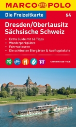 Wegenkaart landkaart Dresden- Oberlausitz- Sächsische Schweiz | Marco Polo Freizeitkarte 64 | 