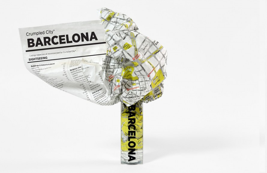 Online bestellen: Stadsplattegrond Crumpled City Maps Barcelona | Palomar