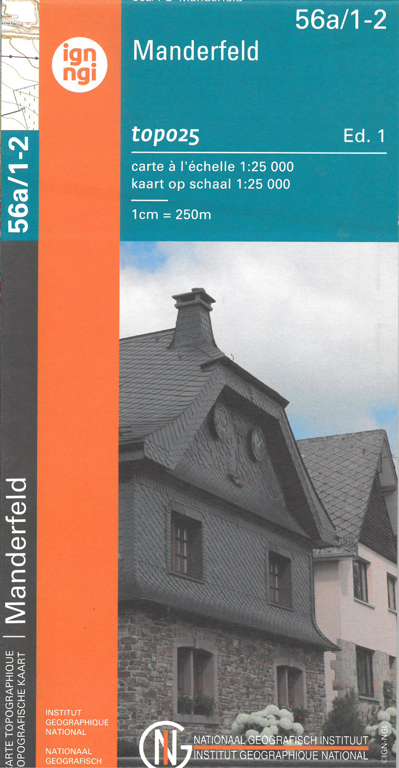 Online bestellen: Wandelkaart - Topografische kaart 56A/1-2 Topo25 Manderfeld | NGI - Nationaal Geografisch Instituut