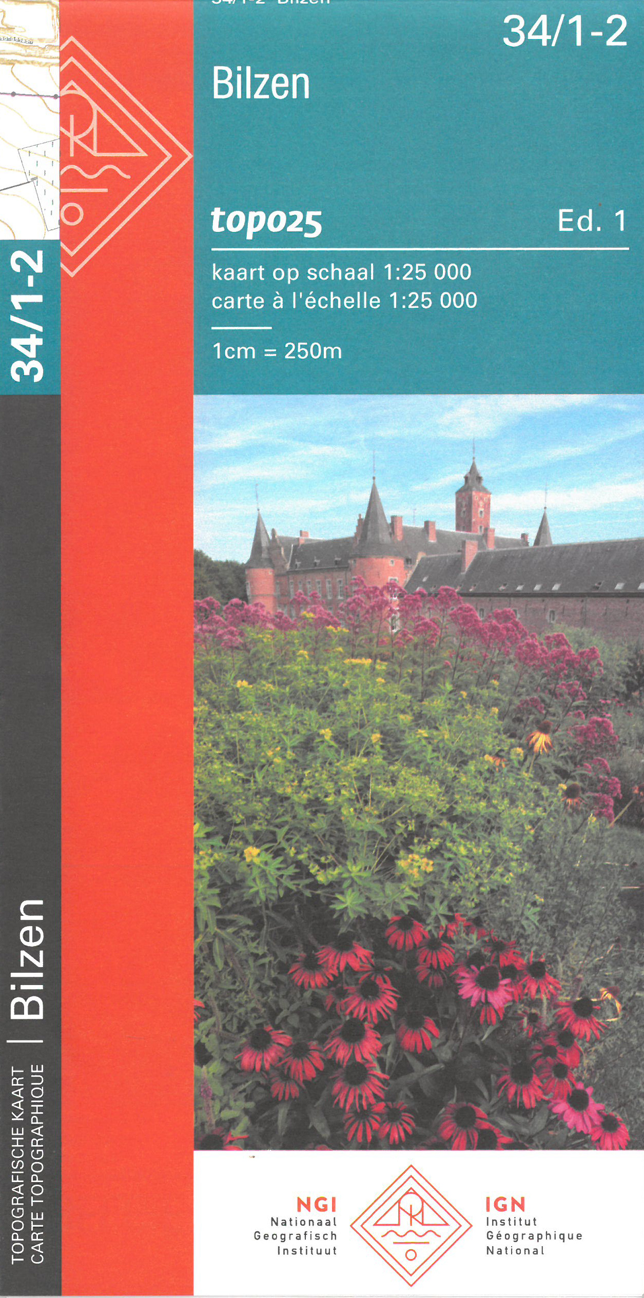 Online bestellen: Wandelkaart - Topografische kaart 34/1-2 Topo25 Bilzen | NGI - Nationaal Geografisch Instituut