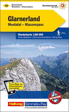 Online bestellen: Wandelkaart 12 Glarnerland - Muotatal - Klausenpass | Kümmerly & Frey