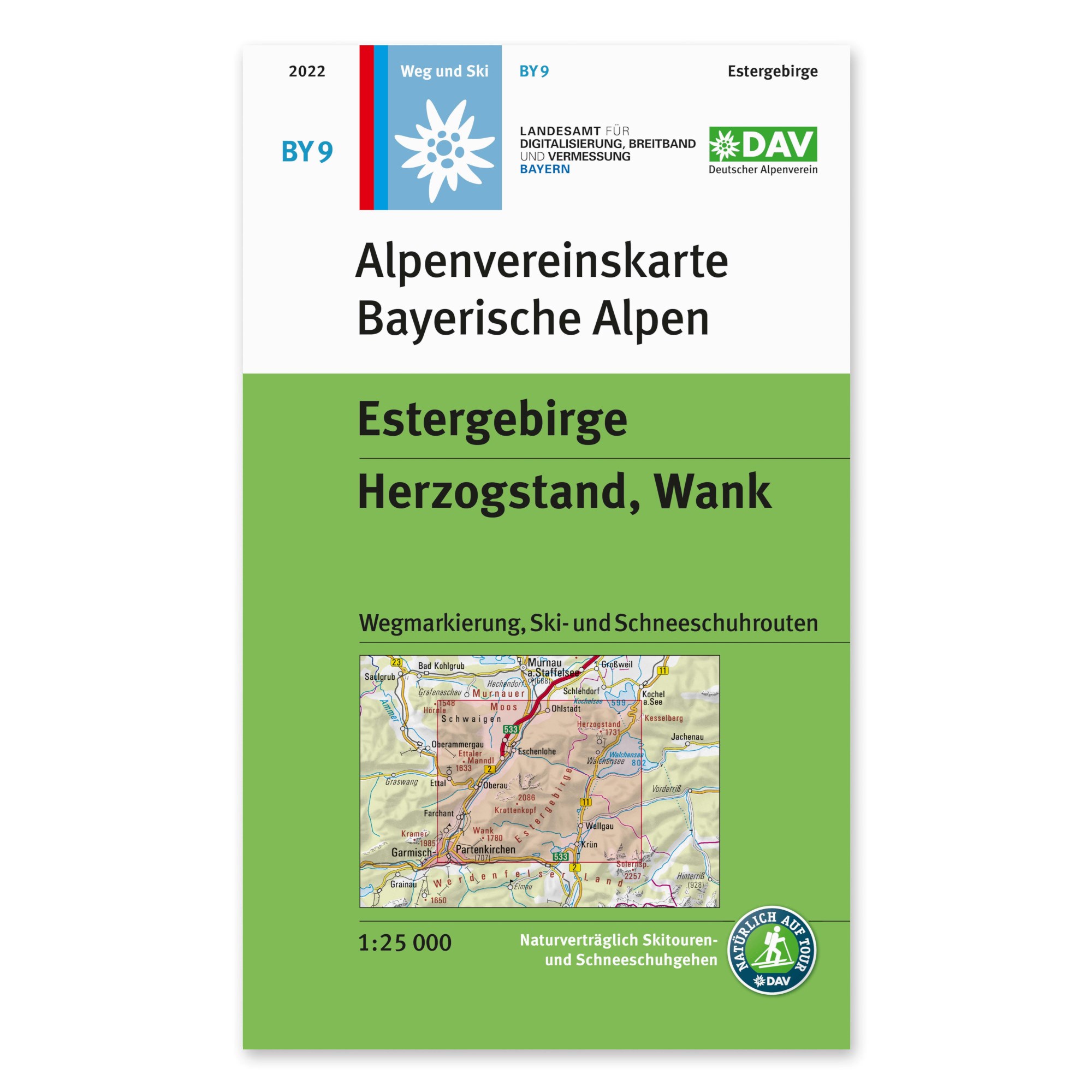 Online bestellen: Wandelkaart BY9 Alpenvereinskarte Estergebirge - Herzogstand - Wank | Alpenverein