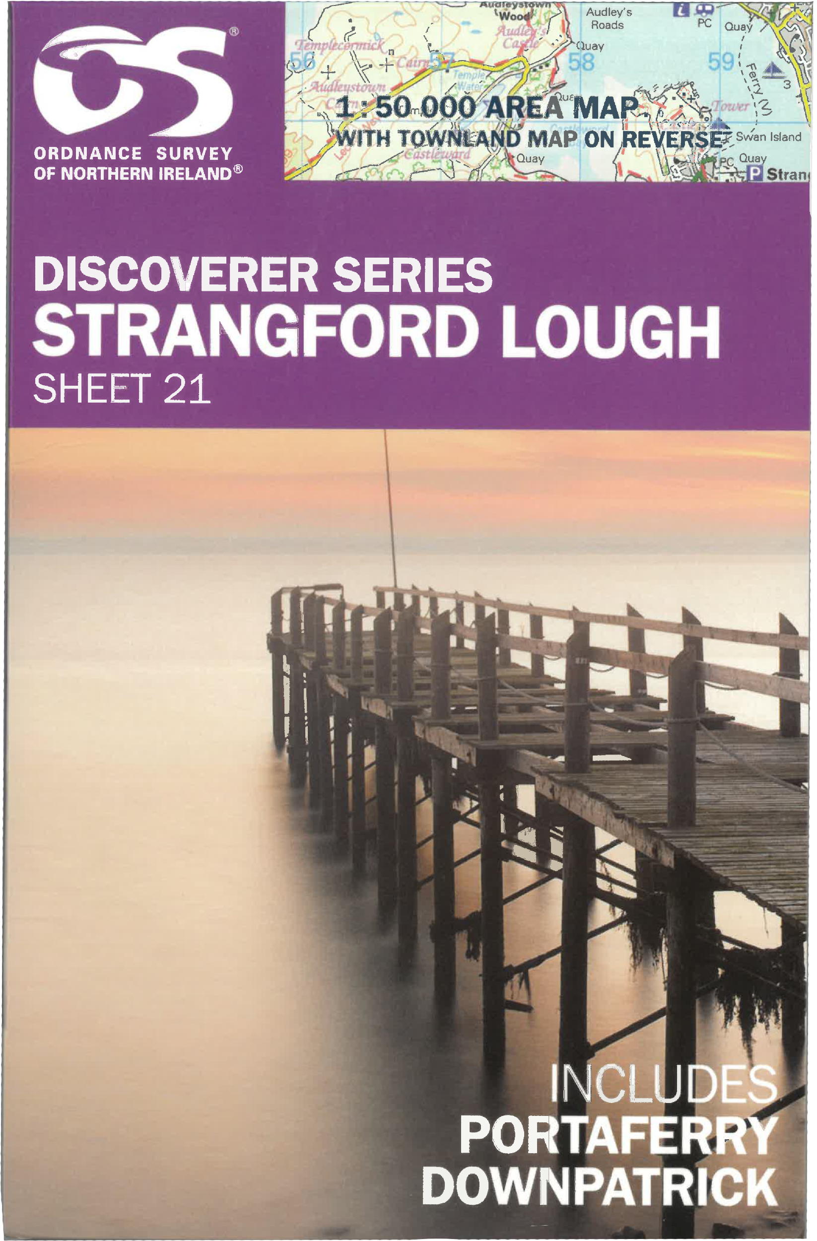 Online bestellen: Topografische kaart - Wandelkaart 21 Discovery Strangford Lough | Ordnance Survey Ireland