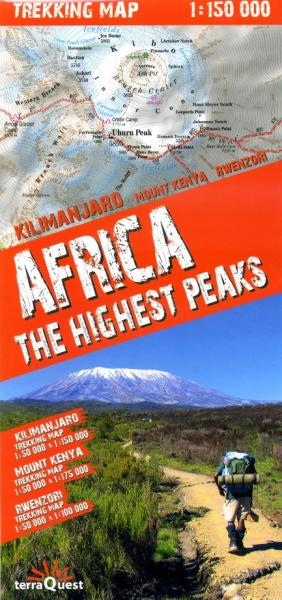 Online bestellen: Wandelkaart Trekking map Africa - the highest peaks | TerraQuest