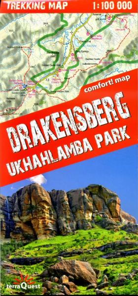 Online bestellen: Wandelkaart Trekking map Drakensbergen - Zuid Afrika | TerraQuest