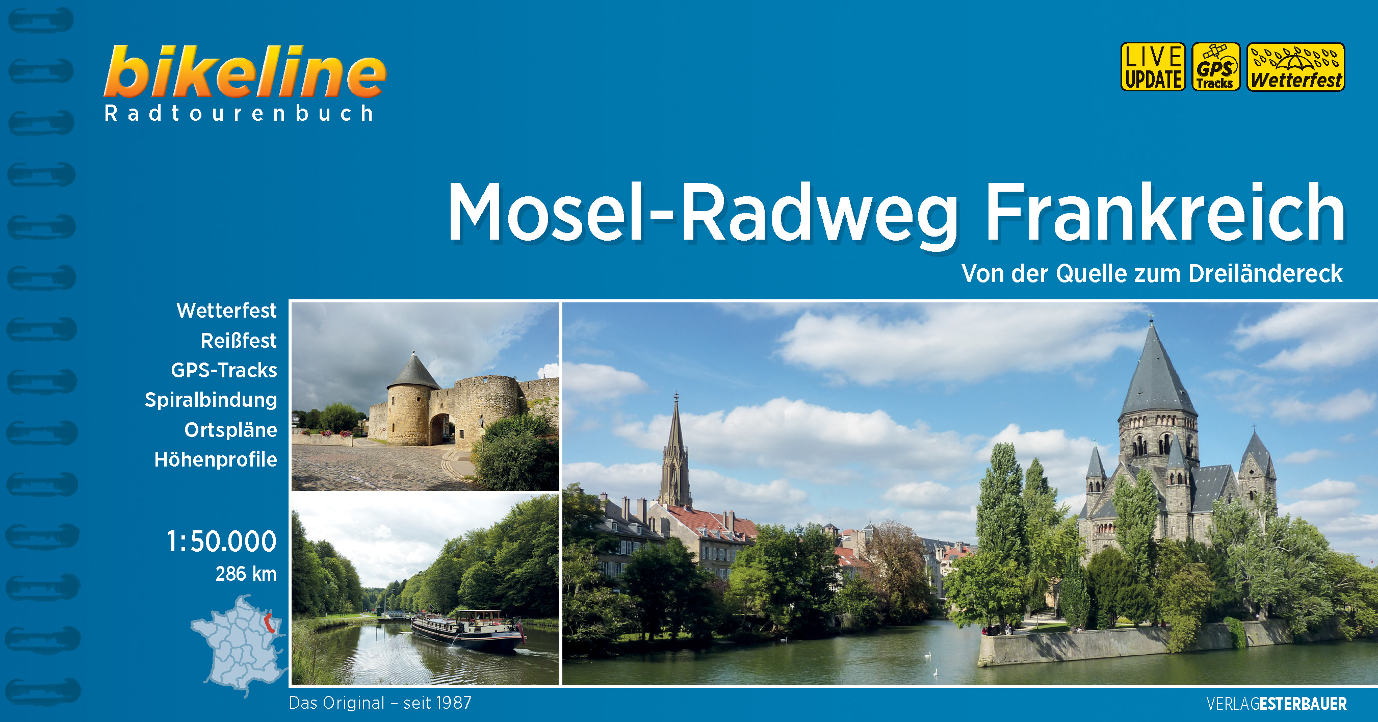 Online bestellen: Fietsgids Bikeline Mosel-Radweg Frankreich | Esterbauer