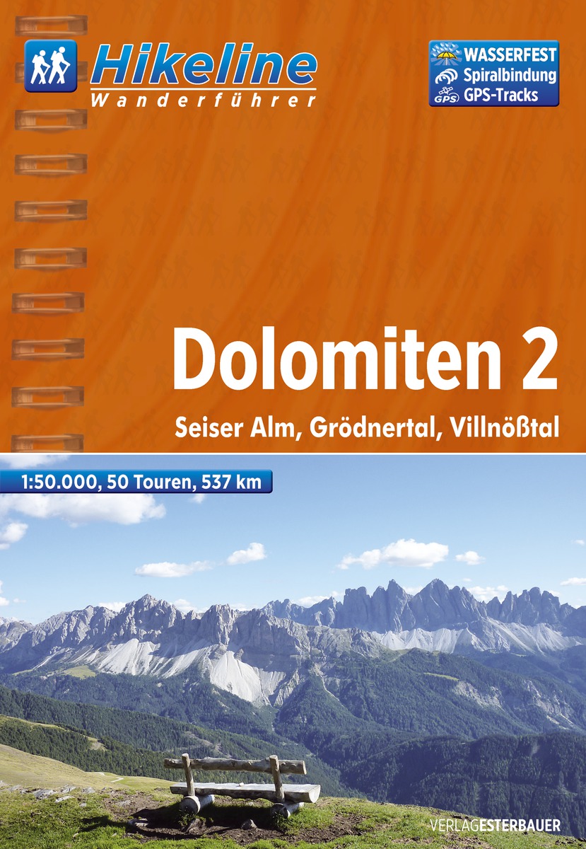 Online bestellen: Wandelgids 2 Hikeline Dolomieten Dolomiten 2 | Esterbauer