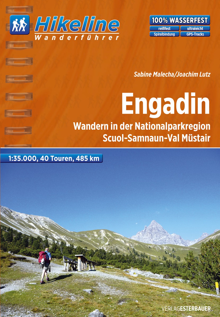 Online bestellen: Wandelgids Hikeline Engadin | Esterbauer