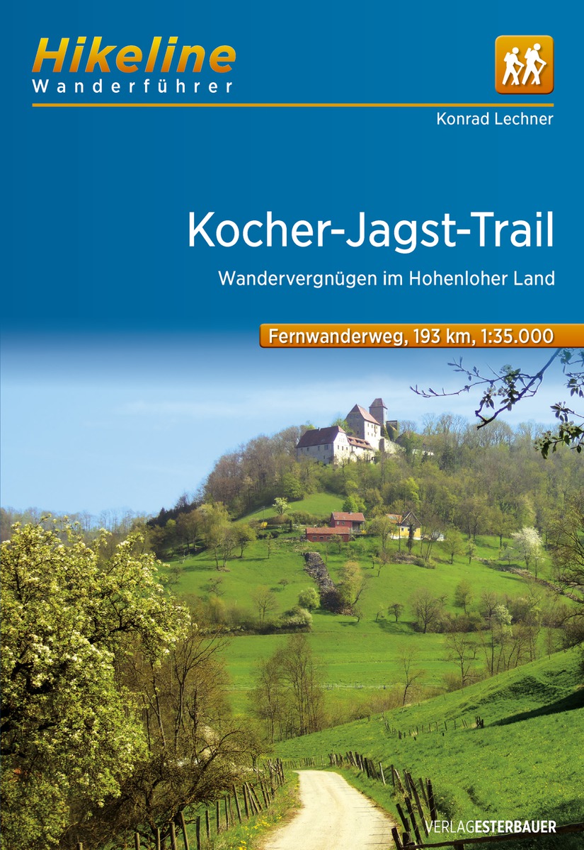 Online bestellen: Wandelgids Hikeline Kocher-Jagst-Trail | Esterbauer