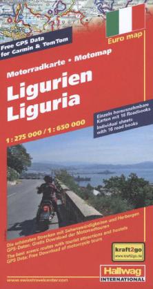 Wegenkaart - landkaart Motomap Motorkaart Ligurië - Liguria | Hallwag ...