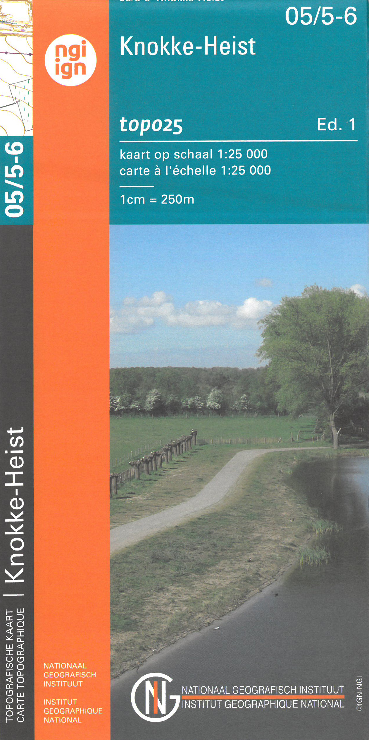 Online bestellen: Wandelkaart - Topografische kaart 5/5-6 Zeebrugge - Knokke Heist - Het Zwin | NGI - Nationaal Geografisch Instituut