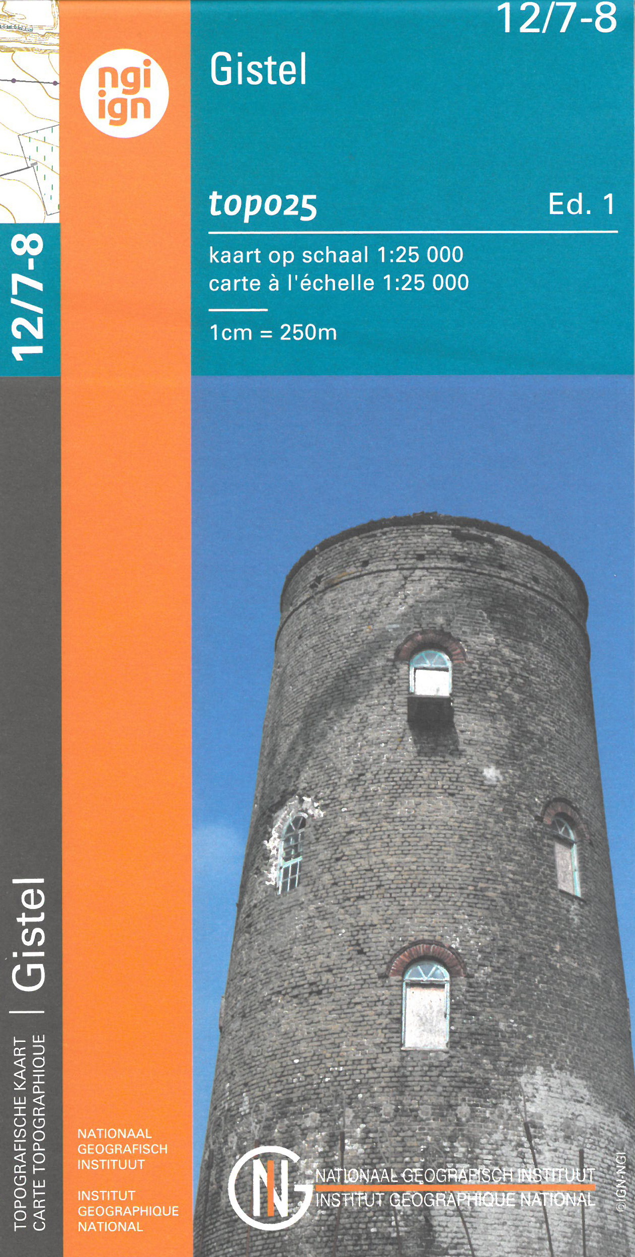 Online bestellen: Wandelkaart - Topografische kaart 12/7-8 Topo25 Gistel | NGI - Nationaal Geografisch Instituut