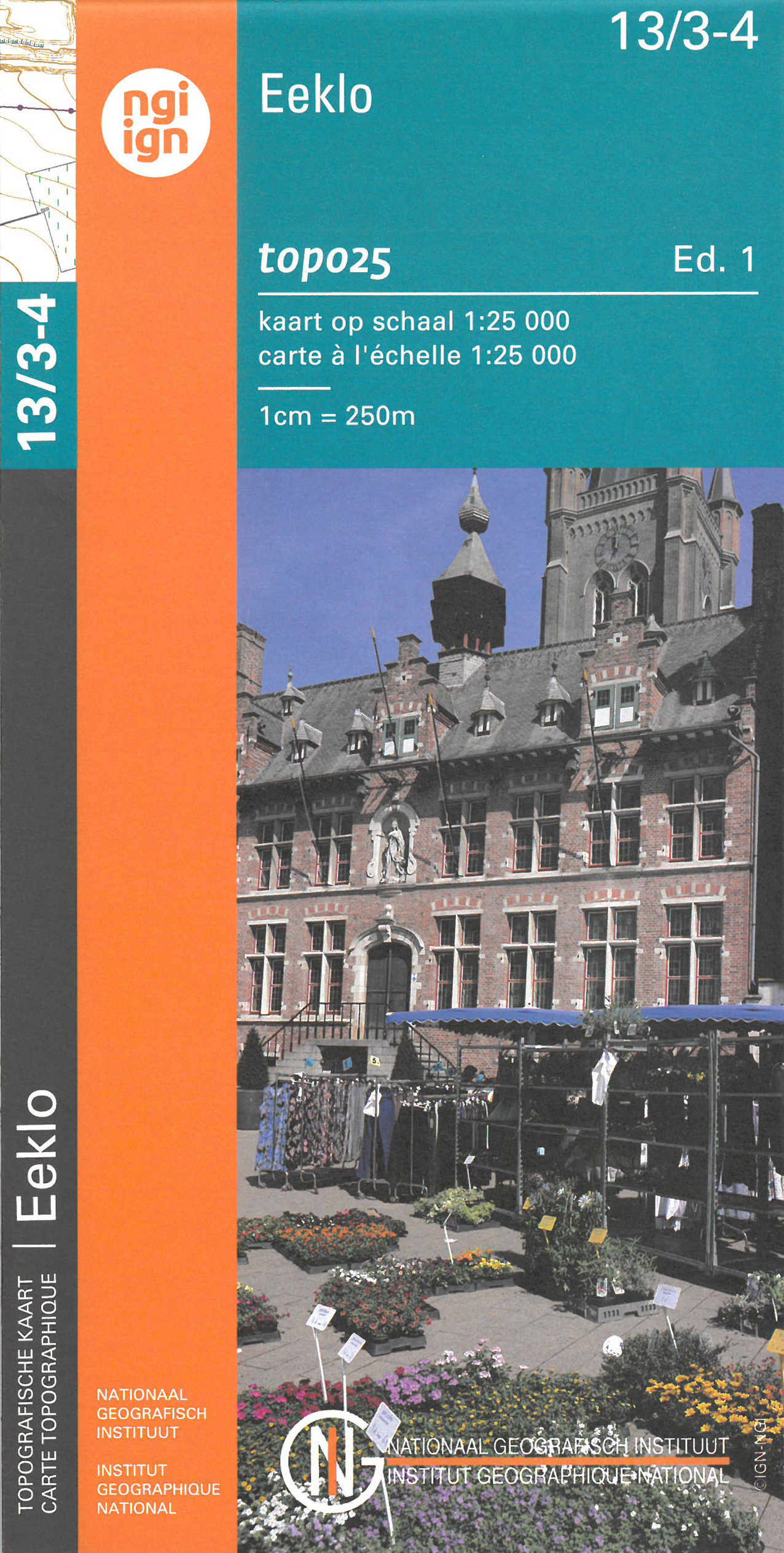 Online bestellen: Wandelkaart - Topografische kaart 13/3-4 Topo25 Eeklo | NGI - Nationaal Geografisch Instituut