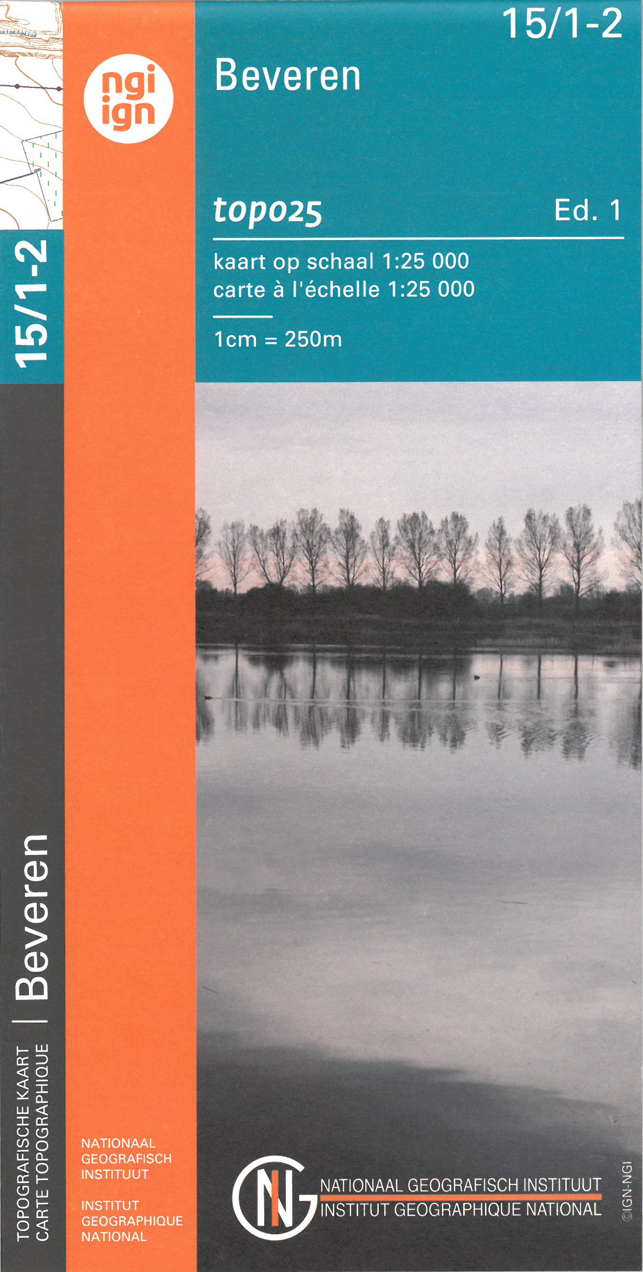 Online bestellen: Wandelkaart - Topografische kaart 15/1-2 Topo25 Beveren | NGI - Nationaal Geografisch Instituut