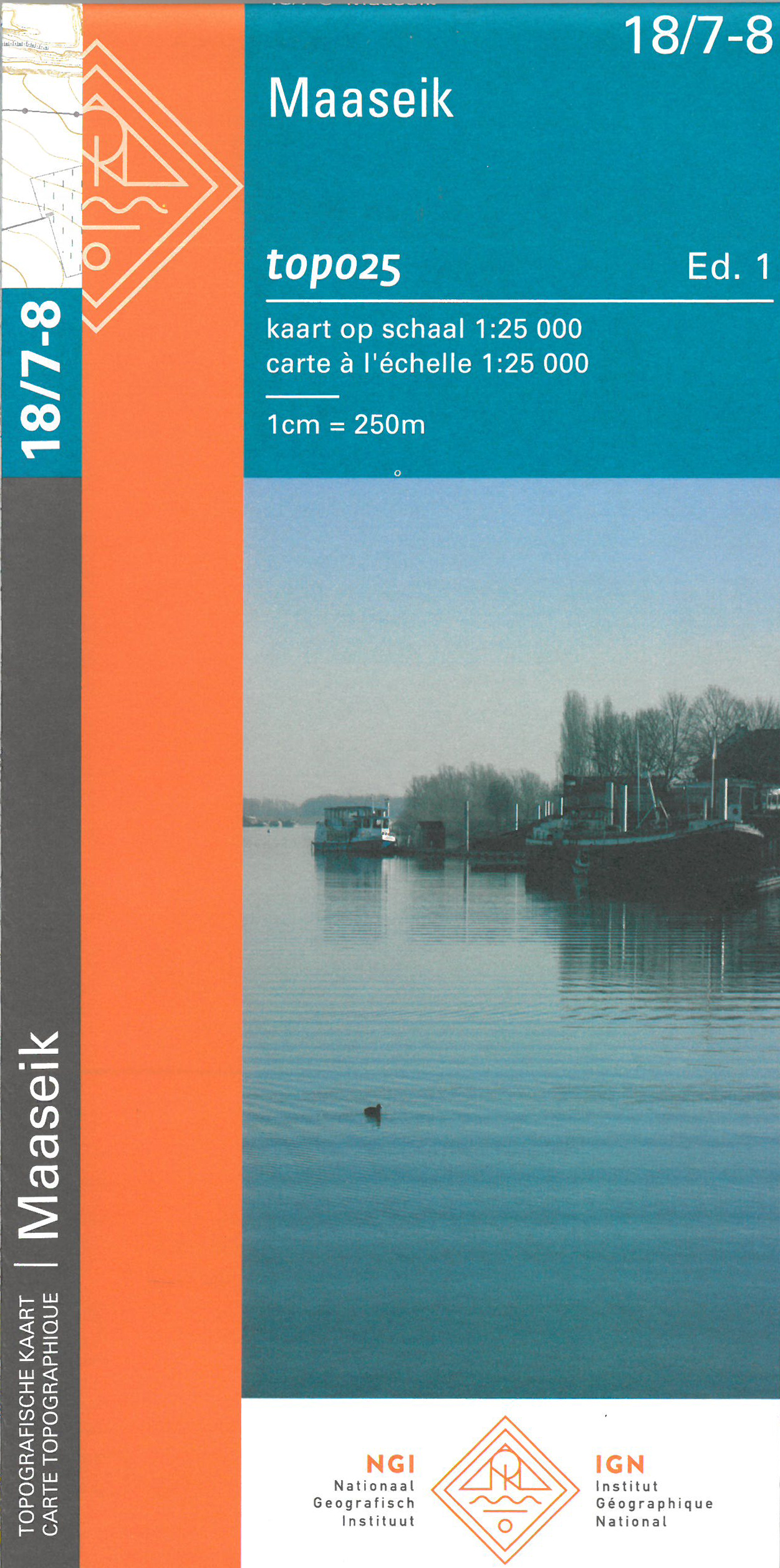 Online bestellen: Wandelkaart - Topografische kaart 18/7-8 Topo25 Maaseik | NGI - Nationaal Geografisch Instituut