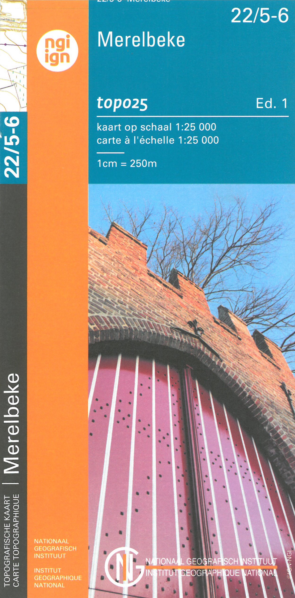 Online bestellen: Wandelkaart - Topografische kaart 22/5-6 Topo25 Merelbeke | NGI - Nationaal Geografisch Instituut