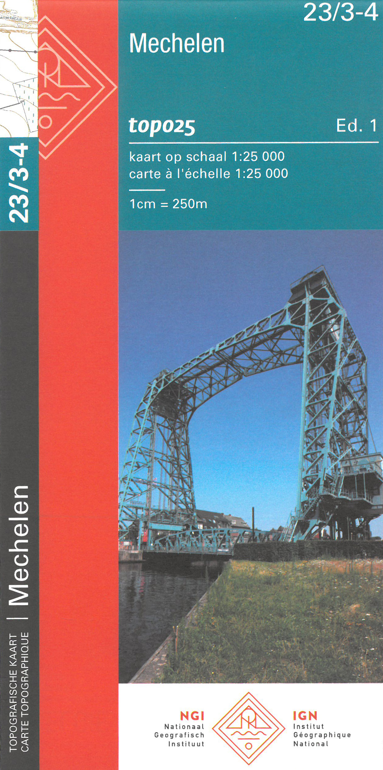 Online bestellen: Wandelkaart - Topografische kaart 23/3-4 Topo25 Mechelen | NGI - Nationaal Geografisch Instituut