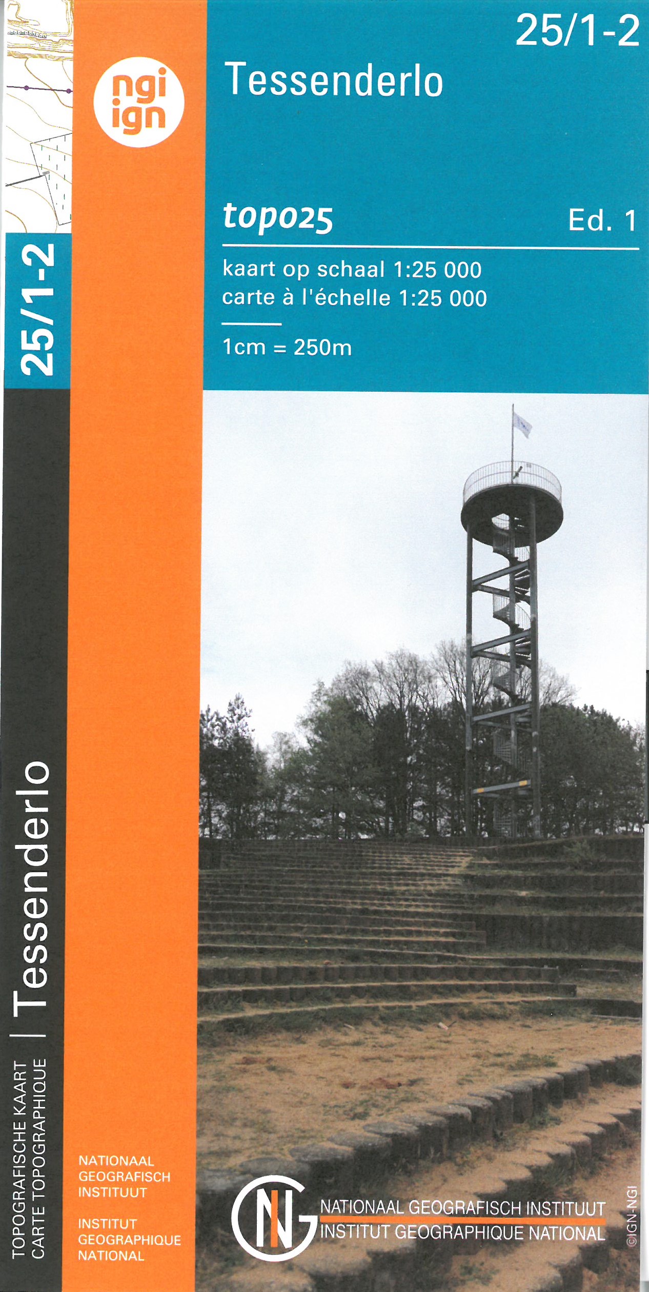 Online bestellen: Wandelkaart - Topografische kaart 25/1-2 Topo25 Tessenderlo | NGI - Nationaal Geografisch Instituut