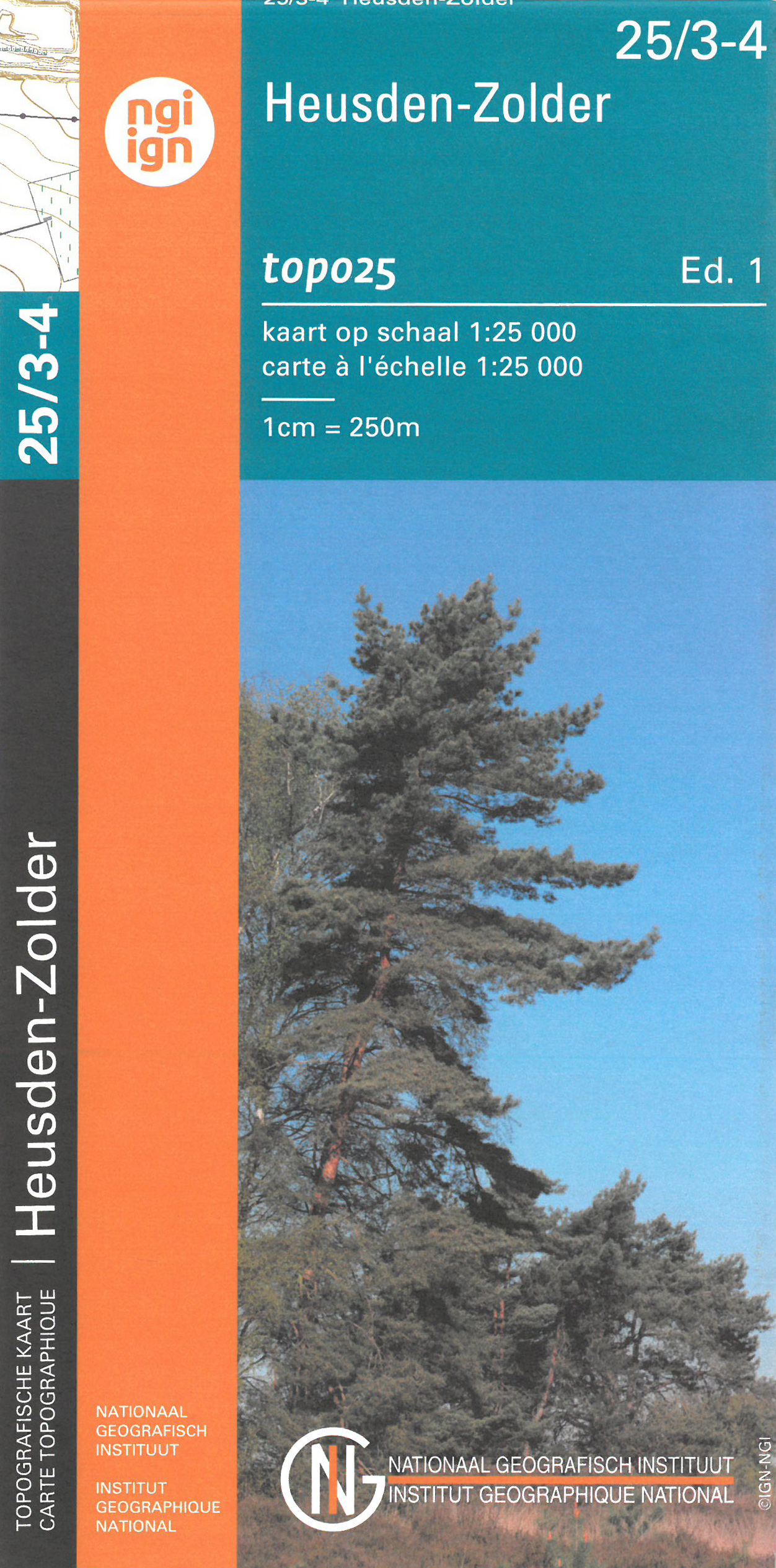 Online bestellen: Wandelkaart - Topografische kaart 25/3-4 Topo25 Heusden - Zolder | NGI - Nationaal Geografisch Instituut