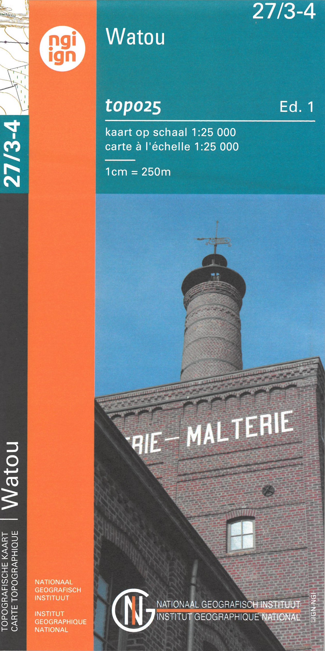 Online bestellen: Wandelkaart - Topografische kaart 27/3-4 Topo25 Watou | NGI - Nationaal Geografisch Instituut