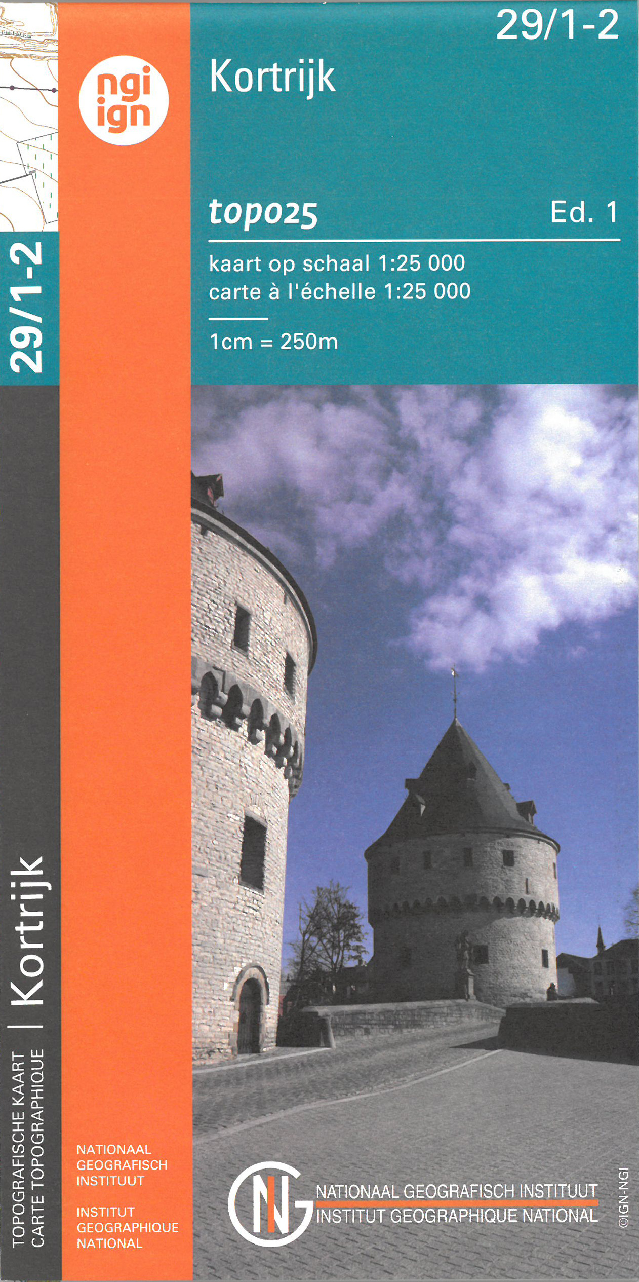 Online bestellen: Wandelkaart - Topografische kaart 29/1-2 Topo25 Kortrijk | NGI - Nationaal Geografisch Instituut