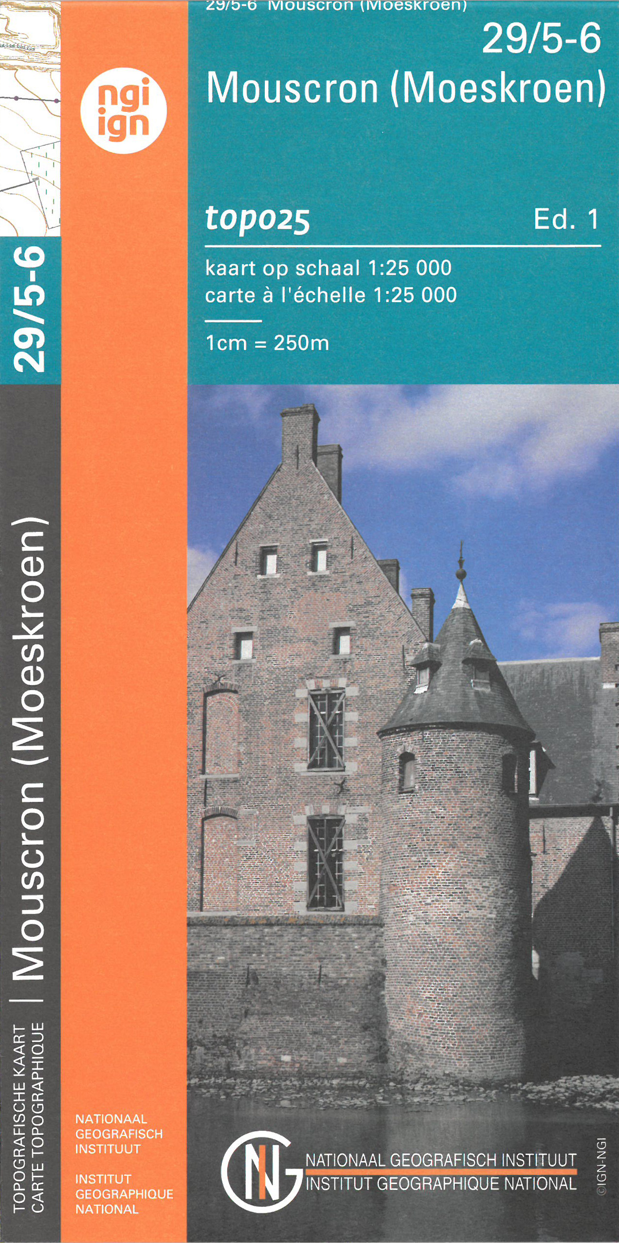 Online bestellen: Wandelkaart - Topografische kaart 29/5-6 Topo25 Moeskroen - Mouscron | NGI - Nationaal Geografisch Instituut