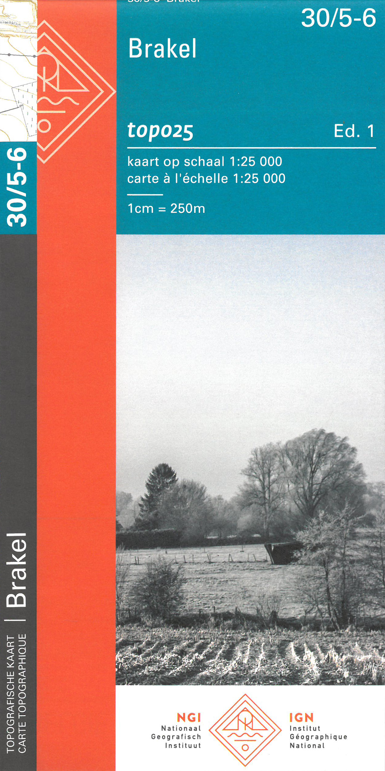 Online bestellen: Wandelkaart - Topografische kaart 30/5-6 Topo25 Brakel | NGI - Nationaal Geografisch Instituut