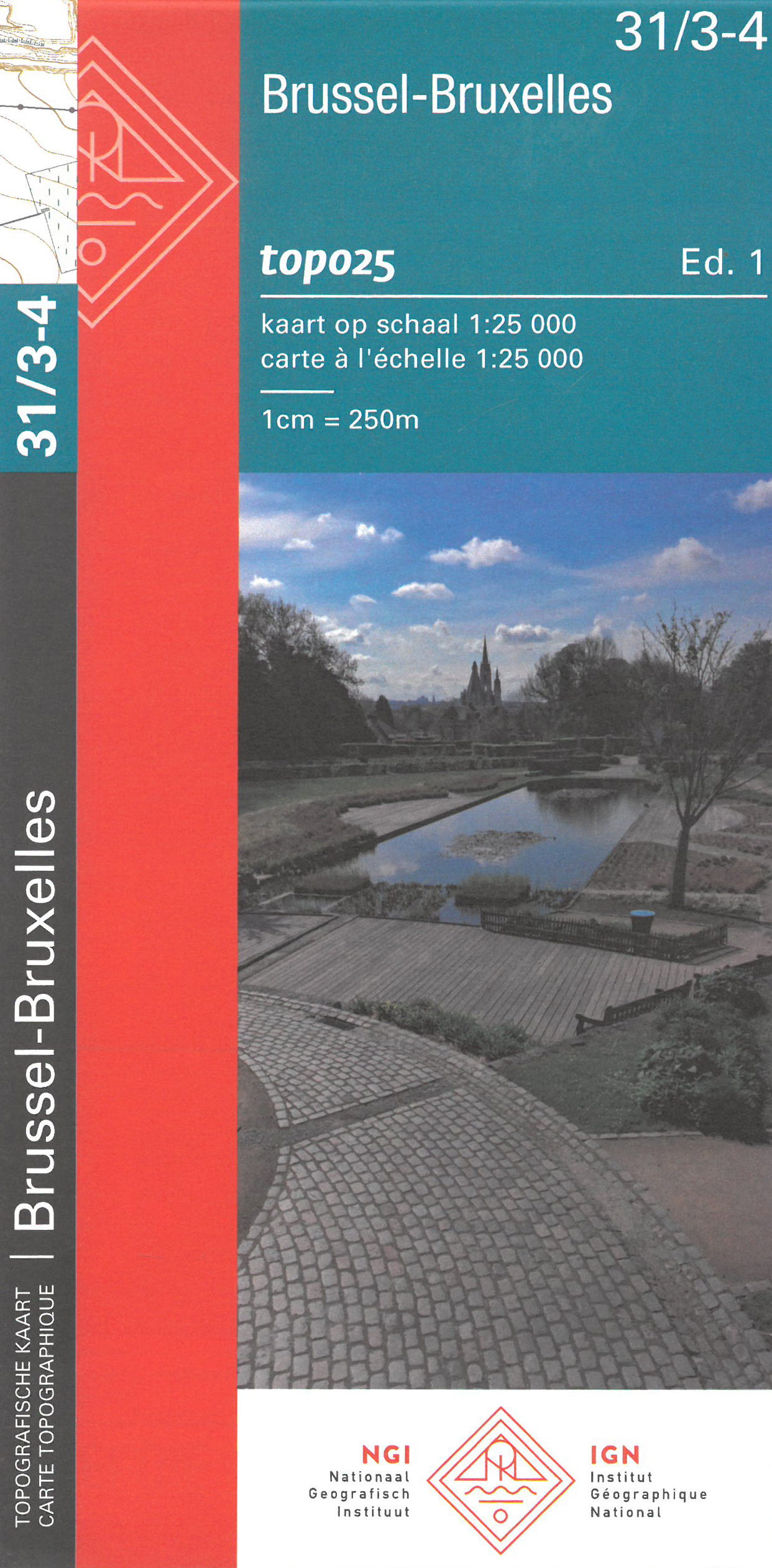 Online bestellen: Wandelkaart - Topografische kaart 31/3-4 Topo25 Brussel - Bruxelles - Zaventem | NGI - Nationaal Geografisch Instituut