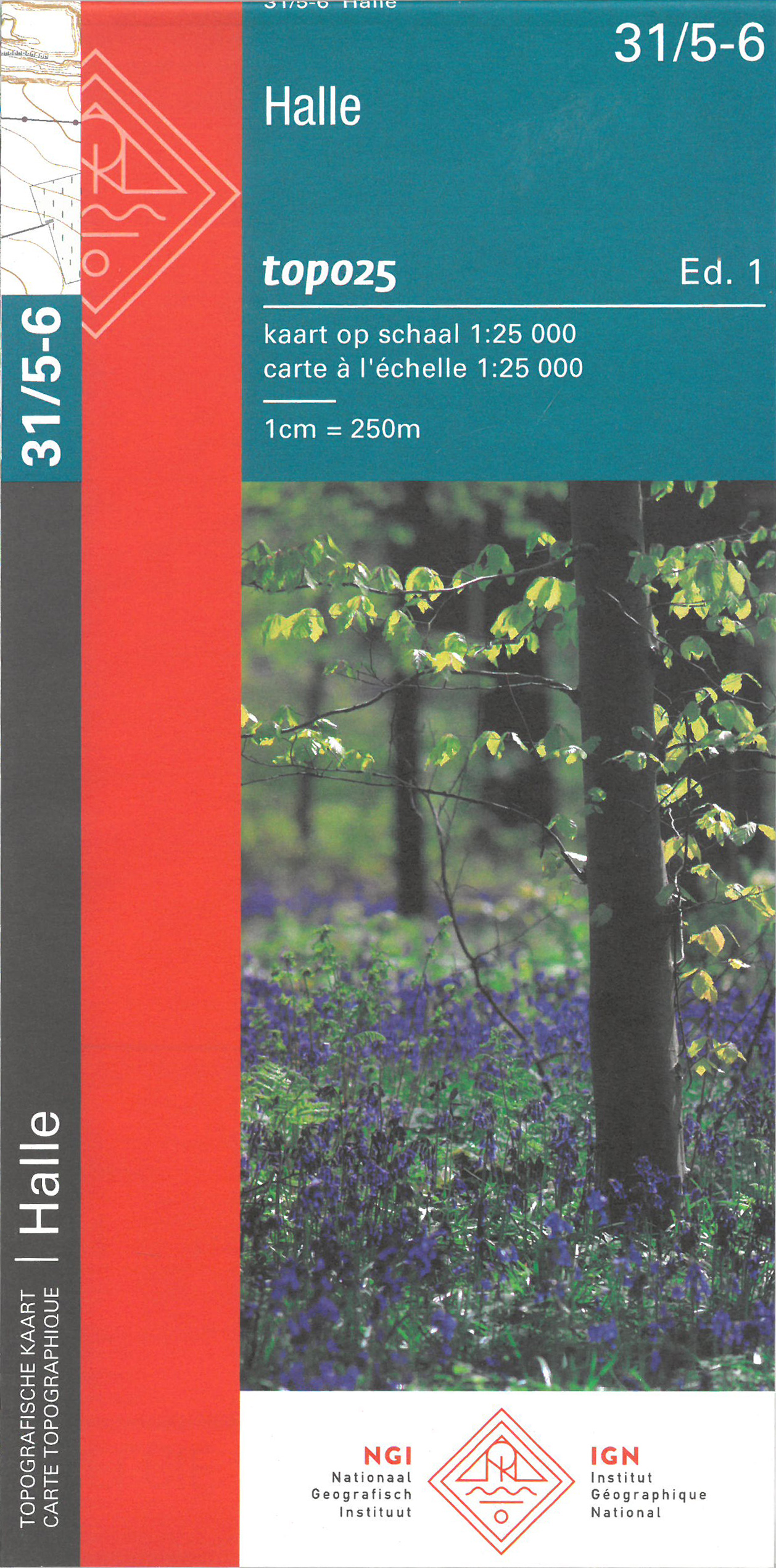 Online bestellen: Wandelkaart - Topografische kaart 31/5-6 Topo25 Halle | NGI - Nationaal Geografisch Instituut