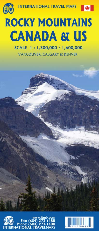 Online bestellen: Wegenkaart - landkaart Rocky Mountains of Canada & US | ITMB