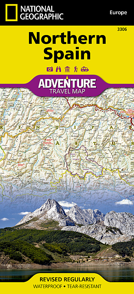 Online bestellen: Wegenkaart - landkaart 3306 Adventure Map Spain Northern - Noord Spanje | National Geographic