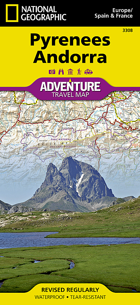 Online bestellen: Wegenkaart - landkaart 3308 Adventure Map Pyrenees & Andorra - Pyreneeën en Andorra | National Geographic