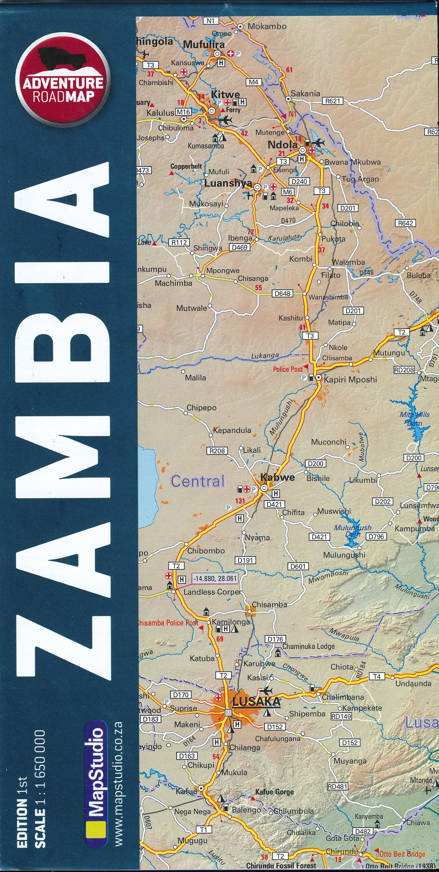 Wegenkaart - Landkaart Zambia | MapStudio | 