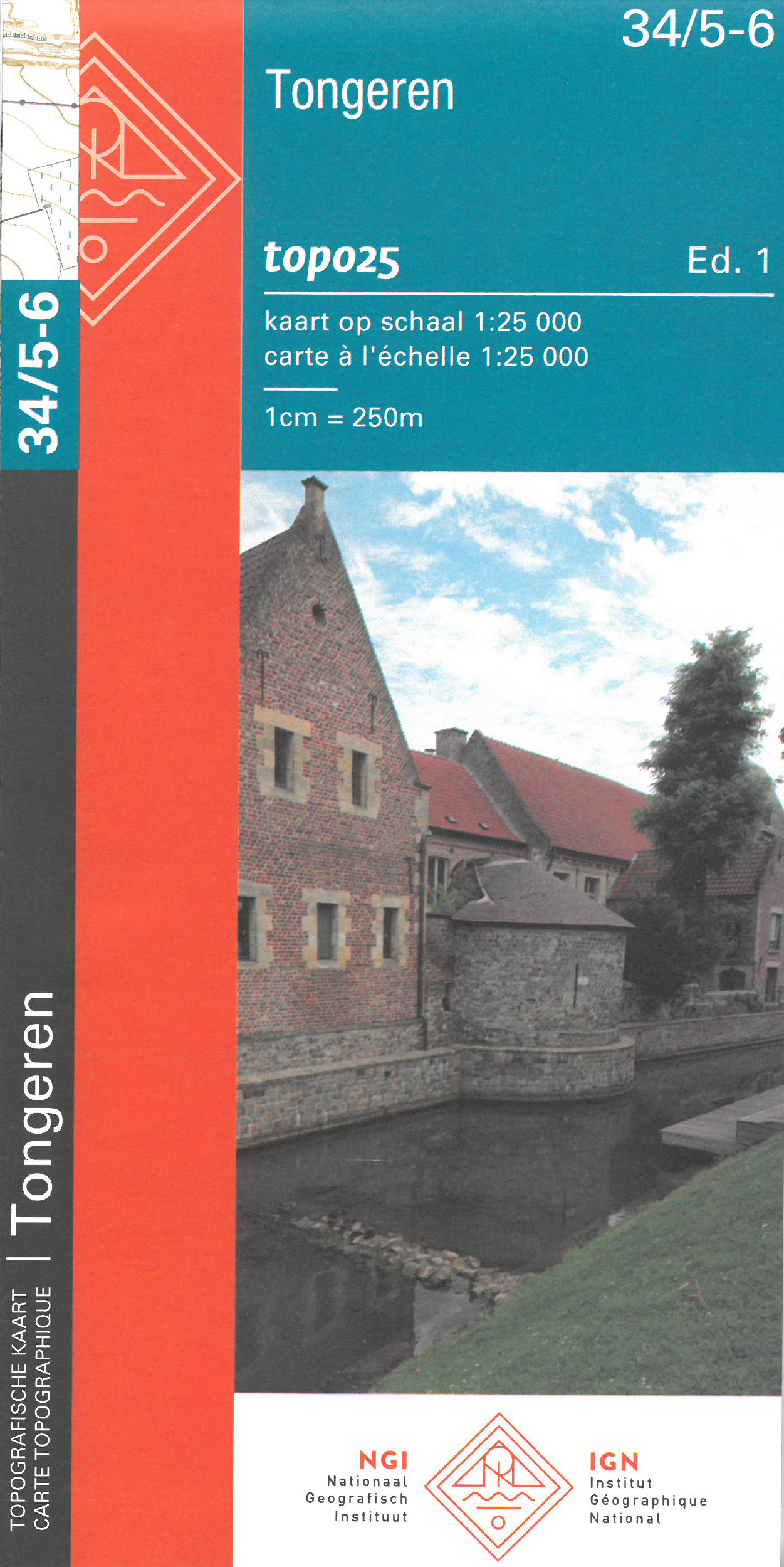 Online bestellen: Wandelkaart - Topografische kaart 34/5-6 Topo25 Tongeren | NGI - Nationaal Geografisch Instituut